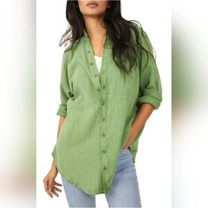 NWT we the free summer daydream buttondown cool moss xs